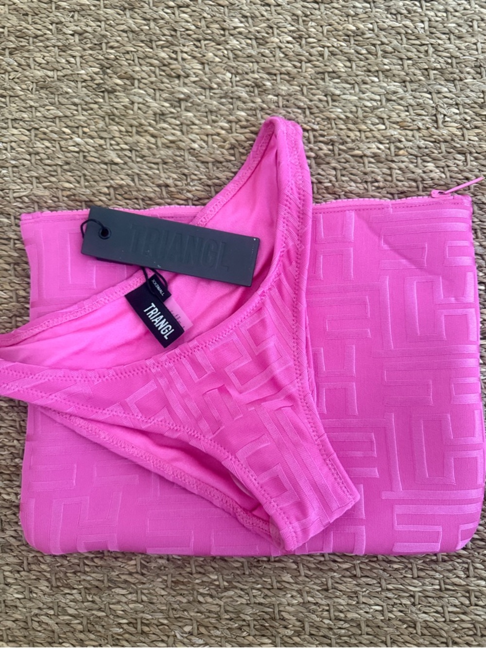 NWT TRIANGL MAIA Pink Cheeky Bikini Bottoms Size XXS + Waterproof Bag
